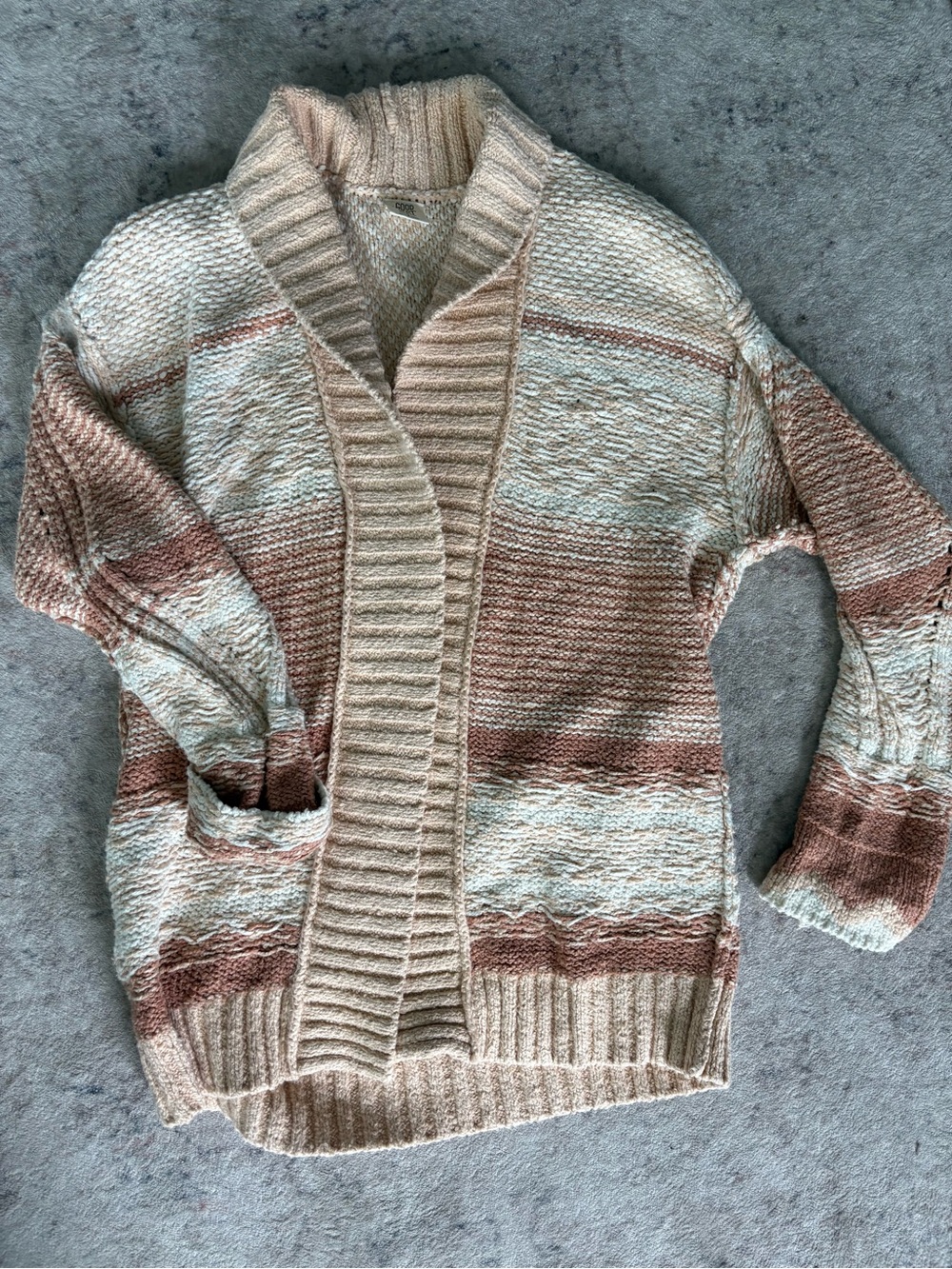 Matilda Jane Striped oversized Cardigan in Cream and Dusty Rose
